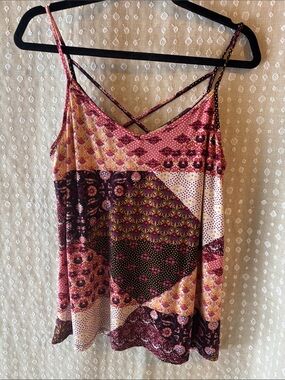 Agenda Pink Multi-Print Crisscross Strap Camisole